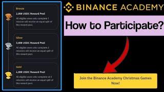 Binance Academy Games Course 9000 USDC in Rewards || How to Participate?