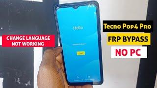 Tecno Pop4 Bc3 Frp Bypass/Google Account Remove Without Pc | Change language Not working | No Gmail