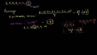 Average or Central Tendency: Arithmetic Mean, Median, and Mode