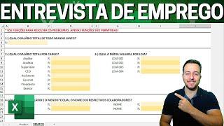 Resolvendo na Prática uma Prova de Excel para Entrevista de Emprego! Planilha p/ Baixar