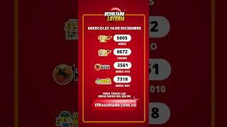 RESULTADO LOTERIA META - LOTERIA MANIZALES  Y ASTRO SOL LUNA MIERCOLES 14 DE DICIEMBRE  #Shorts