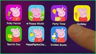 Peppa Pig Mobile: Peppa Pig Polly Parrot,Peppa World,Party Time,Holiday,Sports Day,Golden Boots