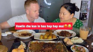 Kan in hau, kan in melh rum khawp mai. Ka hna khaBlackbean noodles, momo, alu chop #asmr #mukbang