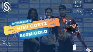 Kimi Goetz Wins 500m GOLD at Long Track World Cup 1