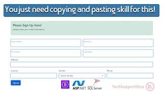 How to Create a Responsive User Registration Page in ASP.NET using Bootstrap and SQL Server Database