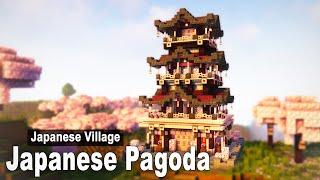 Minecraft: How to build a Japanese Cherry Pagoda | Tutorial