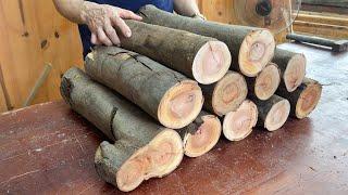 Extreme Impressive Idea With Table Design From Round Tree Trunk / Turn Discarded Wooden Slats Useful