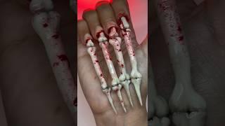 ‼️GLOWING BONES AS NAILS?? 3D NAIL ART️ #nailart #naildesign #nails #nailsart #shorts