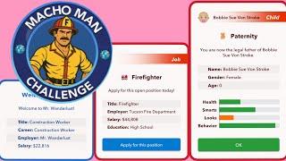 HOW TO COMPLETE THE MACHO MAN CHALLENGE | become a police officer | Bitlife