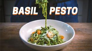 EASY BASIL PESTO PASTA with Toasted Walnuts