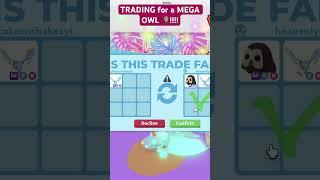 WHOA!   WIN TRADE for the FIFTH BEST pet in ADOPT ME!   A MEGA OWL.  HOW DID I DO THAT?  #adoptme