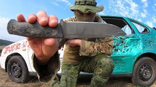 CAROTHERS  PERFORMANCE KNIVES - BFK (Basic Field Knife) - CPM3V -DESTRUCTION TEST - UNTIL IT BREAKS