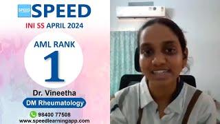 INI SS April 2024, Dr. Veenitha., 1st Rank AML | DM Rheumatology and Clinical Immunology, #iniss