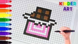 Рисунки по клеточкам - Шоколадка | How to draw сhocolate Pixel Art