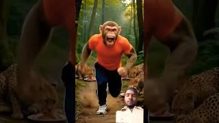 Brave Father Saves Monkey Son from Deadly Cheetah Attack #ai #monkey #cheetah #shorts#viralvideo