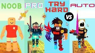 Noob VS Pro VS Tryhard VS Auto Clicker In Roblox Skywars