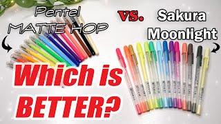 Pentel Mattehop vs. Sakura Gelly Roll Moonlight Gel Pens | Comparison + Swatches