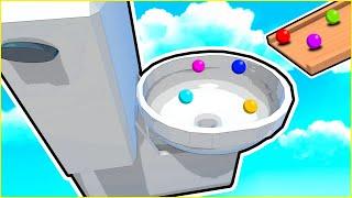 Flushing MARBLES Down The Toilet RACE! - Marble World