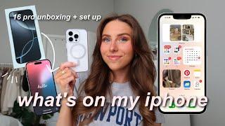 IPHONE 16 PRO UNBOXING & SET UP + what’s on my iPhone! (iOS 18 customization, widget tour, + apps)