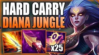 DIANA JUNGLE MAKES HARD CARRYING SOLO Q GAME VERY EASY FOR FREE LP! Gameplay Guide League of Legends