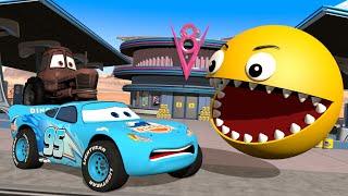 Lightning McQueen Vs PACMAN (Dinoco Lightning McQueen)  Best of Future Cars Vol 3