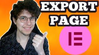 How To Export Page In Elementor