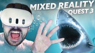 SHARKS IN MY HOUSE in Mixed Reality on Quest 3 | Ocean Rift VR