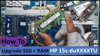 HP 15s-du Series 11th Gen Laptop Upgrade M.2 NVMe SSD, RAM & Disassembly HP 15s du 3024 tu