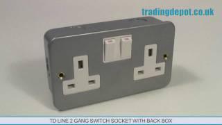 TRADNG DEPOT: TD Line 2 Gang Switch Socket With Back Box  Part no: TLM406METALCL