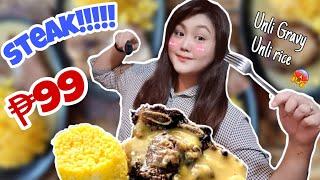 99 PESOS STEAK | UNLI GRAVY UNLI RICE | At BOSS K Steakhouse | Quick Vlog 