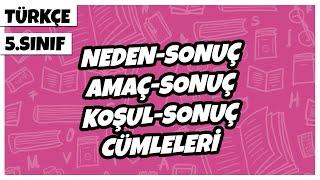 5. Sınıf Türkçe - Neden-Sonuç (Sebep-Sonuç), Amaç-Sonuç ve Koşul-Sonuç (Şart-Sonuç) Cümleleri | 2022