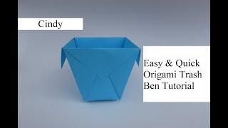 Easy & Quick Origami trash Bin Easy DIY tutorial | Cindy DIY