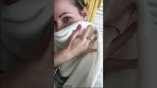 Wetlook - Elisabetta in shower with Adidas Superstar, jeans, sweater and scarf.