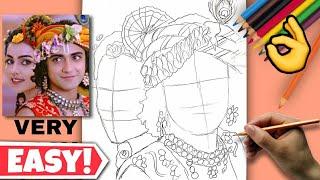 Radha Krishn Serial | Sumedh Mudgalkar Krishna Drawing | Mallika Singh Radha Drawing | Drawing