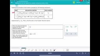 ALEKS: Writing the rate law implied by a simple mechanism with an initial slow step