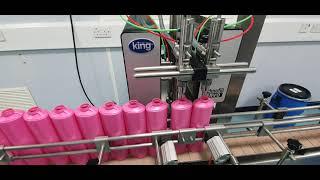 Twin-Pump Automatic Liquid Filling Machine For Home Care Products Demo