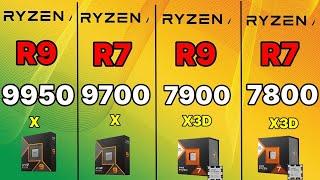 R9 9950X VS 7900x3d vs 7800x3d VS R7 9700X VS i9 14900K VS R9 7950X RYZEN 9000 series ZEN 5