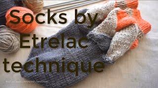 Knitting socks using entrelak technique