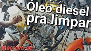 coloquei óleo diesel no motor da cg95 pra limpar antes de abrir ele todo