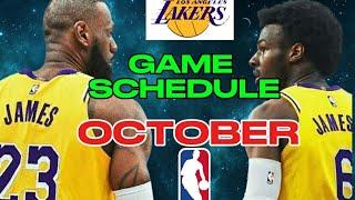 Los Angeles Lakers Team Schedule this October 2024| 2024-25 NBA Regular Season.