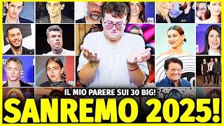 SANREMO 2025: IL MIO PENSIERO SU TUTTI I 30 CANTANTI IN GARA