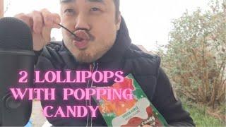 ASMR 2 Lollipops With Popping Candy Mouth Sounds & Licking  (NO TALKING)