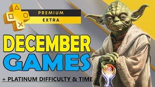 Playstation Plus Extra & Premium Games December 2024 - All Games + Platinum Difficulty & Time