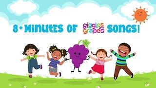 Let's Sing Together | 8 Minutes Plus Songs For Kids | Giggles & Grapes