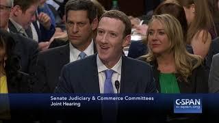 Sen. Durbin asks Mark Zuckerberg what hotel he stayed at last night (C-SPAN)