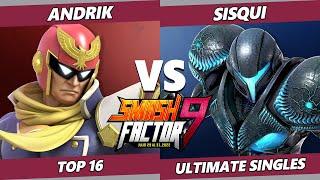 Smash Factor 9 Top 16 - Sisqui (Dark Samus) Vs. Andrik (Captain Falcon) SSBU Ultimate Tournament