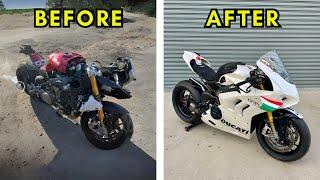 FULL BUILD - REBUILDING A WRECKED 2020 DUCATI PANIGALE V4S