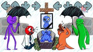 R.I.P. BLUE! SAD STORY | Rainbow friends Dies | FNF Goodbye World |  Friday Night Funkin animation