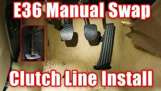 E36 BMW Swap Part 4: Welding on the clutch line bracket & installing the hydraulic clutch line