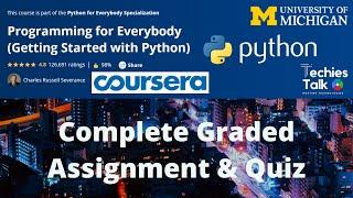 Programming for Everybody (Getting Started with Python) | Complete Assignment & Quiz Answers